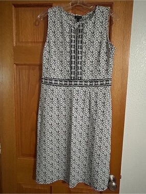 Talbots Effortless Split Neck Medallion Dress